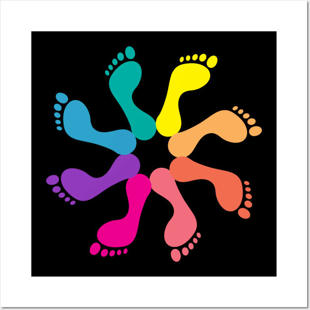 Foot Pinwheel (colorful) Wall Art by Balanceandharmonyforreflexologists